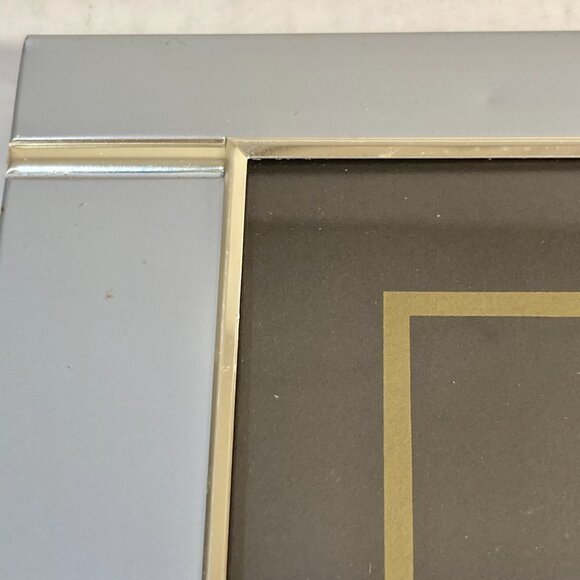 Vintage MCM Silver Gold Aluminum Metal Photo Picture Frame 8 X 10" Minimalist - Picture 11 of 16